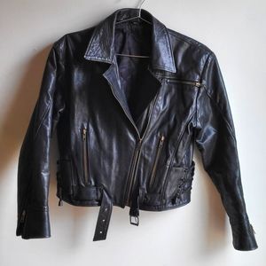 Vintage Leather Motorcycle Jacket M